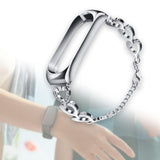 Maxbell Heart-shaped Watch Band Watch Accessories Rustproof Wristwatch Strap for Men Silver