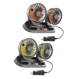 Maxbell Generic Car Cooling Fan Quiet Powerful Double Head for Cart RV Car Dashboard Orange
