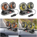 Maxbell Generic Car Cooling Fan Quiet Powerful Double Head for Cart RV Car Dashboard Orange