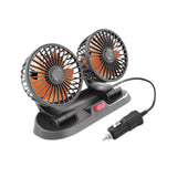 Maxbell Generic Car Cooling Fan Quiet Powerful Double Head for Cart RV Car Dashboard Orange
