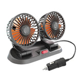 Maxbell Generic Car Cooling Fan Quiet Powerful Double Head for Cart RV Car Dashboard Orange