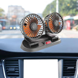 Maxbell Generic Car Cooling Fan Quiet Powerful Double Head for Cart RV Car Dashboard Orange