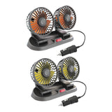 Maxbell Generic Car Cooling Fan Quiet Powerful Double Head for Cart RV Car Dashboard Orange