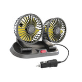 Maxbell Generic Car Cooling Fan Quiet Powerful Double Head for Cart RV Car Dashboard Yellow