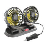 Maxbell Generic Car Cooling Fan Quiet Powerful Double Head for Cart RV Car Dashboard Yellow