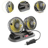 Maxbell Generic Car Cooling Fan Quiet Powerful Double Head for Cart RV Car Dashboard Yellow