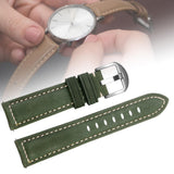 Maxbell PU Leather Watch Band Soft Comfortable Watch Accessories Watch Strap for Men Green