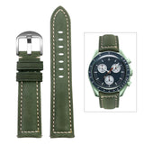 Maxbell PU Leather Watch Band Soft Comfortable Watch Accessories Watch Strap for Men Green