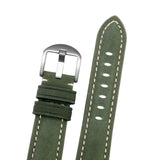 Maxbell PU Leather Watch Band Soft Comfortable Watch Accessories Watch Strap for Men Green