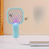 Maxbell Electric Fly Swatter Easy to Use Small Animals Swatter for Travel Outdoor Camping Blue