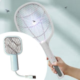 Maxbell Electric Fly Swatter Easy to Use Small Animals Swatter for Travel Outdoor Camping White