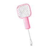 Maxbell Electric Fly Swatter Easy to Use Small Animals Swatter for Travel Outdoor Camping Pink
