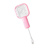 Maxbell Electric Fly Swatter Easy to Use Small Animals Swatter for Travel Outdoor Camping Pink