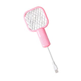 Maxbell Electric Fly Swatter Easy to Use Small Animals Swatter for Travel Outdoor Camping Pink