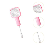 Maxbell Electric Fly Swatter Easy to Use Small Animals Swatter for Travel Outdoor Camping Pink