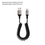 Maxbell 2Pcs USB C Fast Charging Cable Bed Vehicle Auto Car Home Coiled Charger Cord