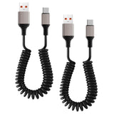 Maxbell 2Pcs USB C Fast Charging Cable Bed Vehicle Auto Car Home Coiled Charger Cord