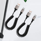 Maxbell 2Pcs USB C Fast Charging Cable Bed Vehicle Auto Car Home Coiled Charger Cord