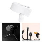 Maxbell Microphone Clip Mic Clip Holder Accessory Replace Parts with Knob Adjustment White