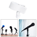 Maxbell Microphone Clip Mic Clip Holder Accessory Replace Parts with Knob Adjustment White