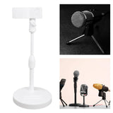 Maxbell Table Microphone Stand with Mic Clip for Live Streaming Accessory Adjustable White