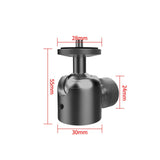 Maxbell Mini Ball Head Mount Adapter 360 ° Horizontal Rotation 90° Vertical Rotation 0.375 in interface