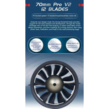 Maxbell RC Airplane Ducted Fan 12 Blade 70mm Accessories for Professional Repairing