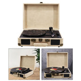 Maxbell Portable Suitcase Records Player EU Standard Turntable for Bedroom Desk Shelf