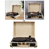 Maxbell Portable Suitcase Records Player EU Standard Turntable for Bedroom Desk Shelf