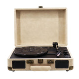 Maxbell Portable Suitcase Records Player EU Standard Turntable for Bedroom Desk Shelf