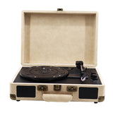 Maxbell Portable Suitcase Records Player EU Standard Turntable for Bedroom Desk Shelf