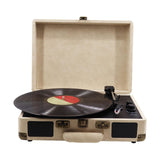 Maxbell Portable Suitcase Records Player EU Standard Turntable for Bedroom Desk Shelf