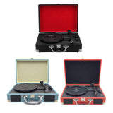 Maxbell Retro Player Vintage Entertainment 2.0 Stereo Portable Suitcase Vinyl Player Black