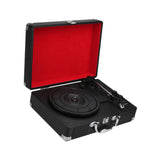 Maxbell Retro Player Vintage Entertainment 2.0 Stereo Portable Suitcase Vinyl Player Black