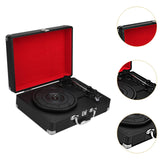 Maxbell Retro Player Vintage Entertainment 2.0 Stereo Portable Suitcase Vinyl Player Black