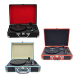 Maxbell Retro Player Vintage Entertainment 2.0 Stereo Portable Suitcase Vinyl Player Black