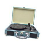 Maxbell Retro Player Vintage Entertainment 2.0 Stereo Portable Suitcase Vinyl Player Blue