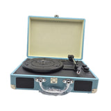 Maxbell Retro Player Vintage Entertainment 2.0 Stereo Portable Suitcase Vinyl Player Blue