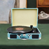 Maxbell Retro Player Entertainment Home Decoration with Built in Speakers Phonograph Blue