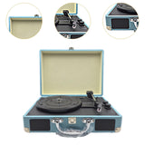 Maxbell Retro Player Entertainment Home Decoration with Built in Speakers Phonograph Blue
