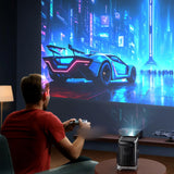 Maxbell 4K Projector Multiple Interfaces Outdoor Projector for Theater Party Bedroom Silver