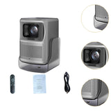 Maxbell 4K Projector Multiple Interfaces Outdoor Projector for Theater Party Bedroom Silver