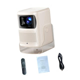 Maxbell 4K Projector Multiple Interfaces Outdoor Projector for Theater Party Bedroom Beige