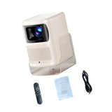 Maxbell 4K Projector Multiple Interfaces Outdoor Projector for Theater Party Bedroom Beige