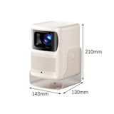 Maxbell 4K Projector Multiple Interfaces Outdoor Projector for Theater Party Bedroom Beige