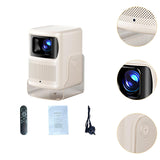 Maxbell 4K Projector Smart Projector Home Theater Projector for Bedroom Meeting Home Beige
