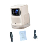 Maxbell 4K Projector AutoFocus Adjustable Outdoor Projector for Meeting Theater Home Beige