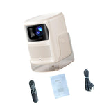 Maxbell 4K Projector AutoFocus Adjustable Outdoor Projector for Meeting Theater Home Beige