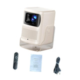 Maxbell 4K Projector AutoFocus Adjustable Outdoor Projector for Meeting Theater Home Beige