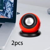 Maxbell Mini Speaker Lightweight Stereo Sound Desktop Speaker for Laptop Hiking Room Red